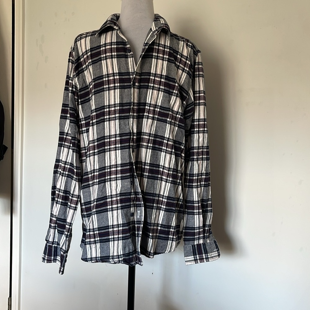 Primark Checkered Shirt - Navy and Crimson